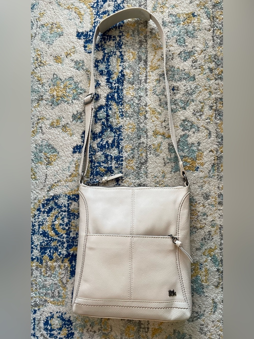 The Sak New Women's Cream Crossbody Leather Bag - Sleek Everyday Shoulder Purse